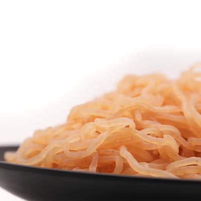 The fiber in shirataki noodles is soluble fiber, which acts as a prebiotic, promoting the growth of healthy bacteria in the colon. Those on a ketogenic diet may enjoy shirataki noodles as a replacement for high-carb food. An investigation of glucomannan, the flour used in shirataki noodles, found that it helped with weight management.