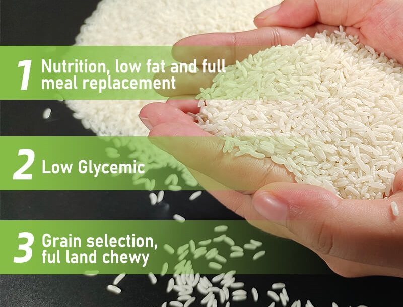 Předvařená konjacová rýže s vysokým obsahem vlákniny 01-3-1
