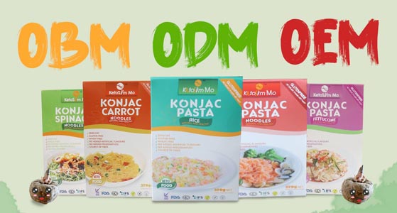 Локшына Konjac забяспечвае індывідуальныя паслугі OBM, ODM, OEM